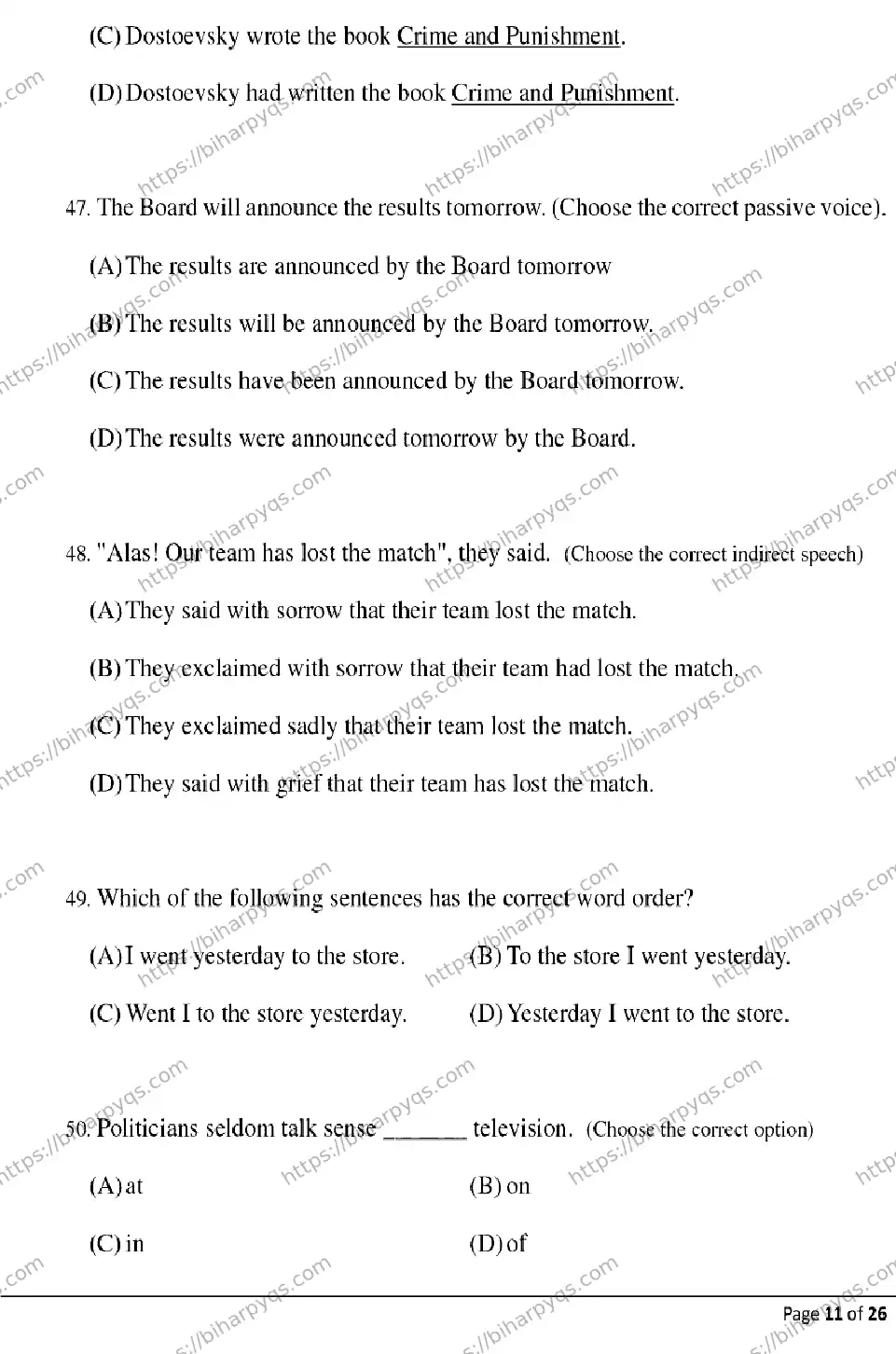 Bihar Board Class 2 2026 ENGLISH Model Papers - Page 11