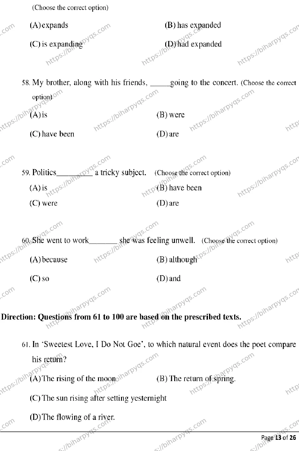 Bihar Board Class 2 2026 ENGLISH Model Papers - Page 13
