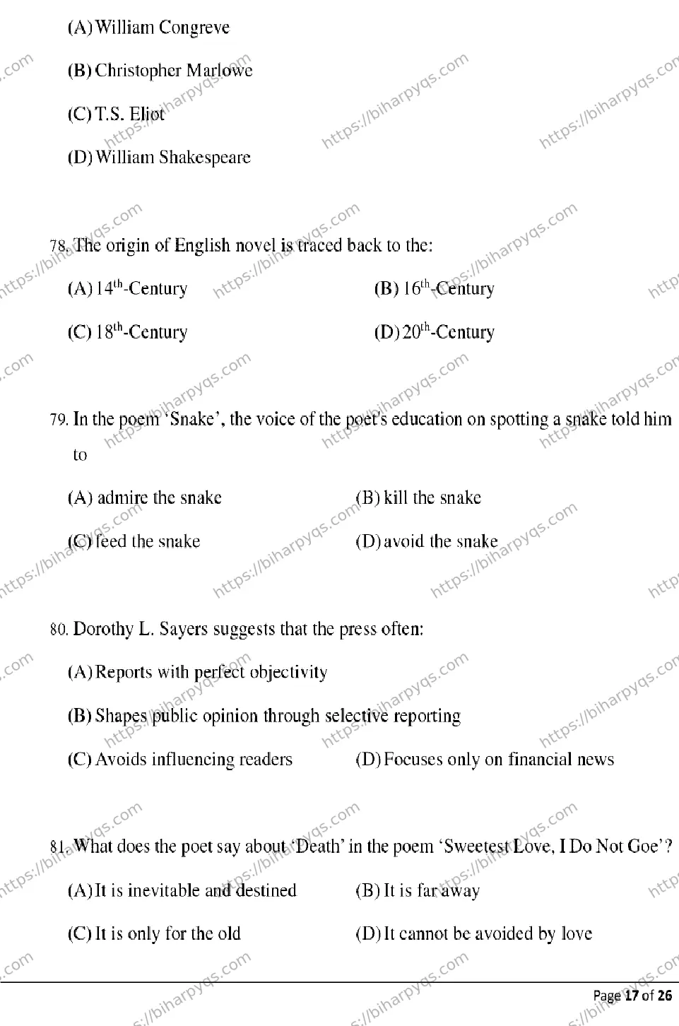 Bihar Board Class 2 2026 ENGLISH Model Papers - Page 17