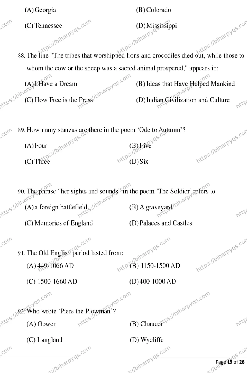 Bihar Board Class 2 2026 ENGLISH Model Papers - Page 19