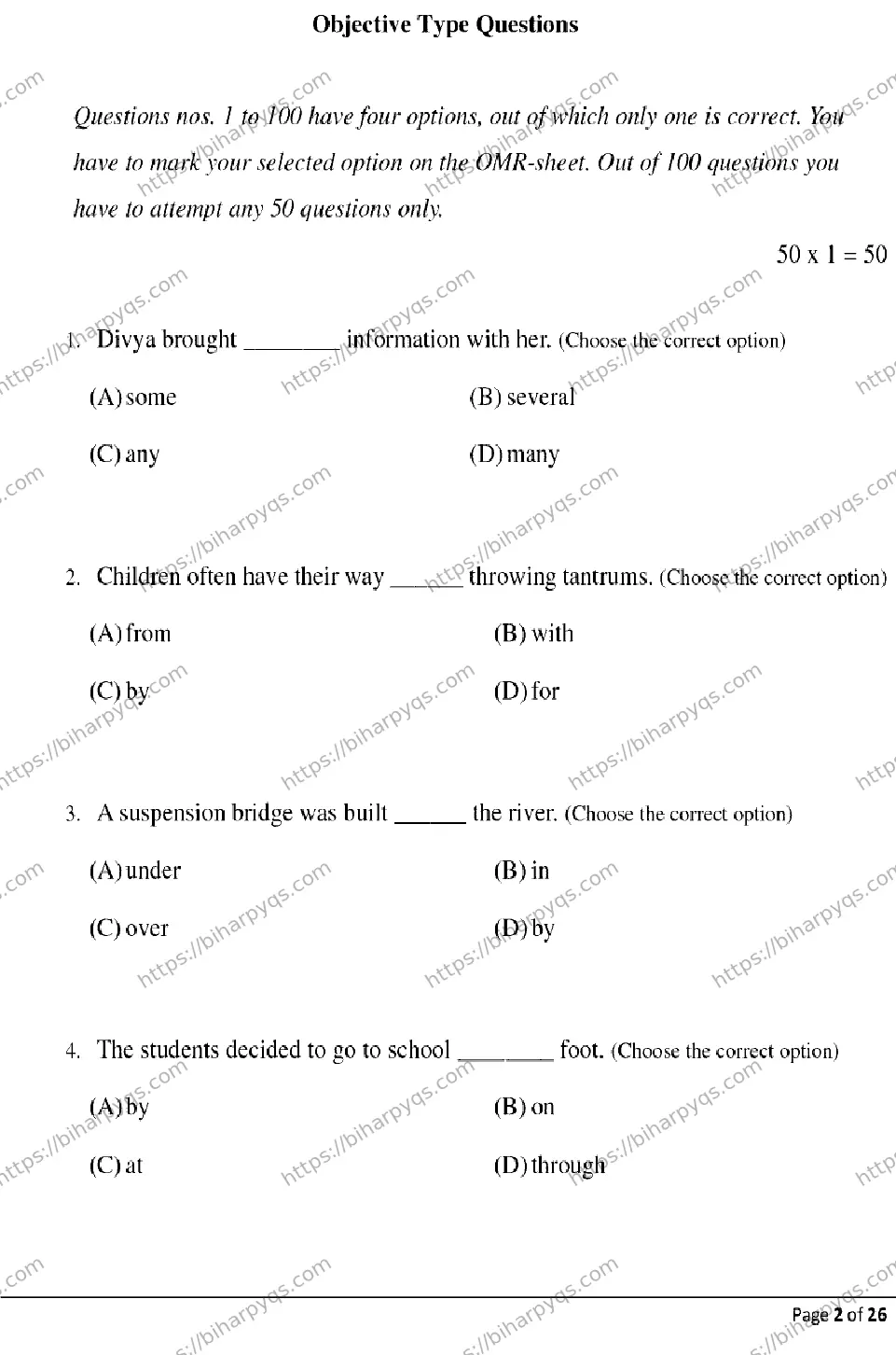 Bihar Board Class 2 2026 ENGLISH Model Papers - Page 2