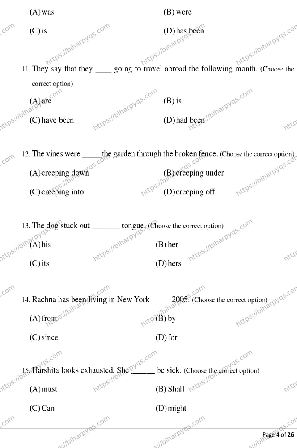 Bihar Board Class 2 2026 ENGLISH Model Papers - Page 4