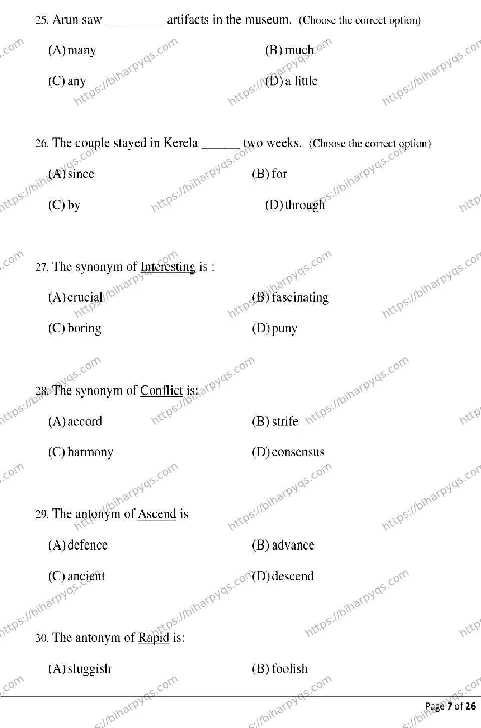 Bihar Board Class 2 2026 ENGLISH Model Papers - Page 7