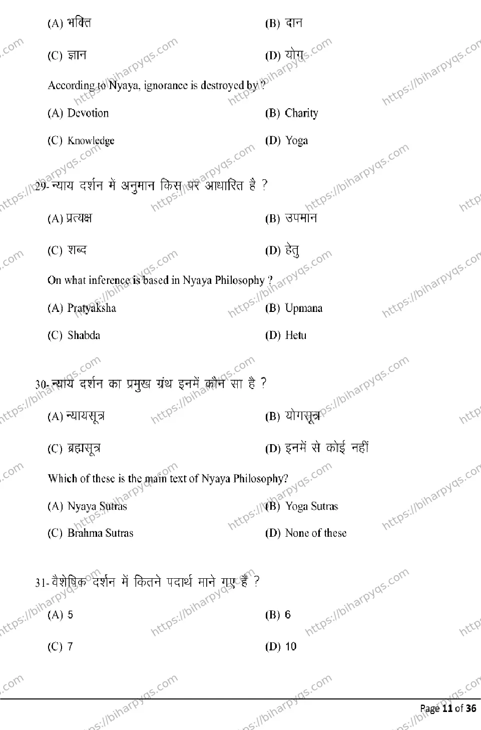 Bihar Board Class 12 2026 PHILOSOPHY Model Papers - Page 11