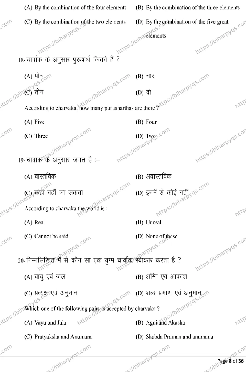 Bihar Board Class 12 2026 PHILOSOPHY Model Papers - Page 8