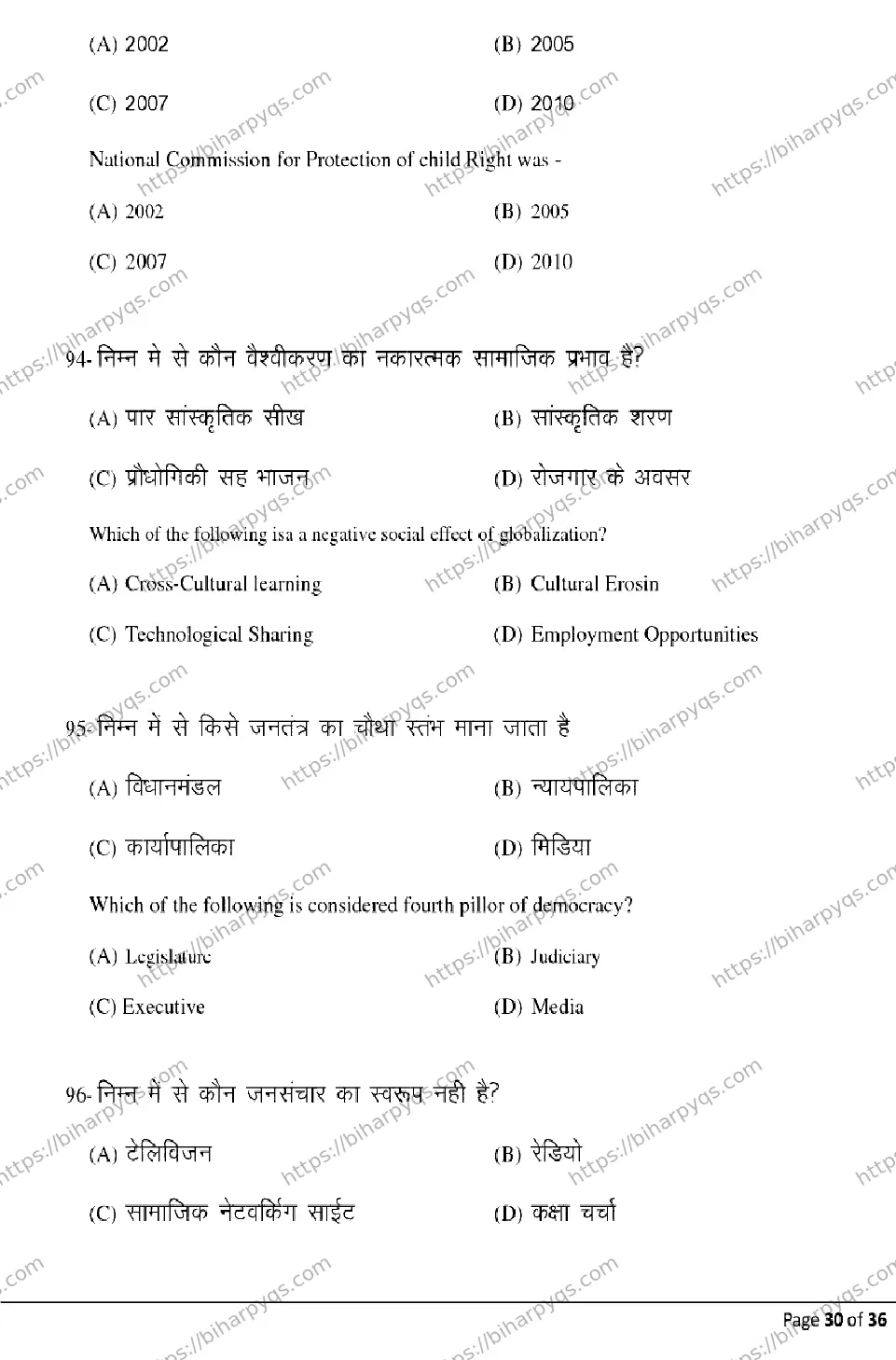 Bihar Board Class 12 2026 SOCIOLOGY Model Papers - Page 30