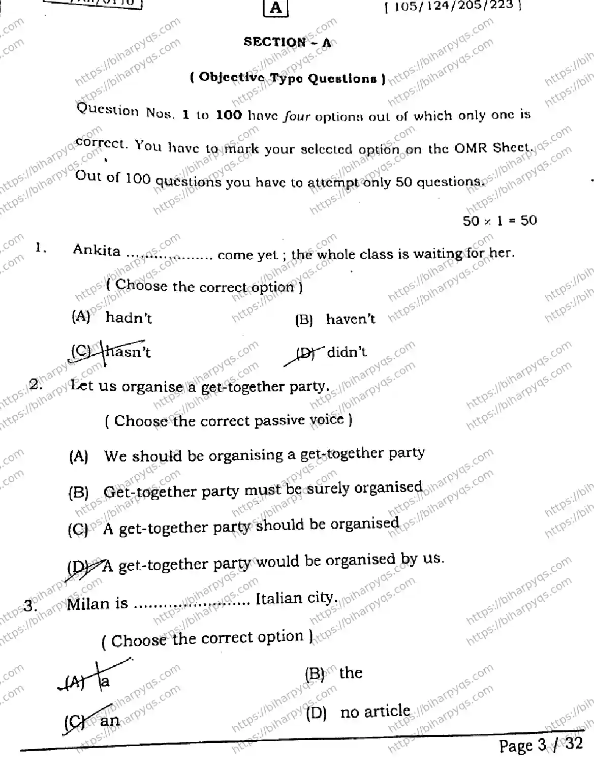 Bihar Board Class 2 2026 ENGLISH SET A-2 Question Bank - Page 2
