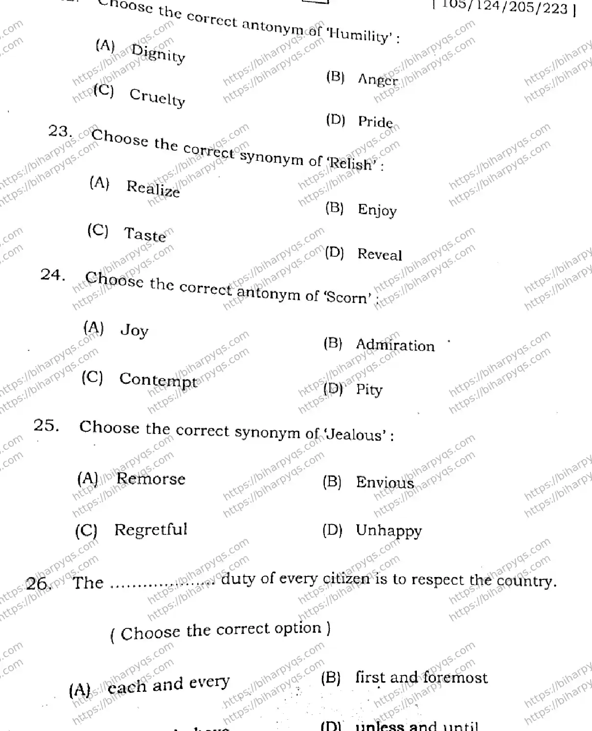 Bihar Board Class 2 2026 ENGLISH SET A-2 Question Bank - Page 8