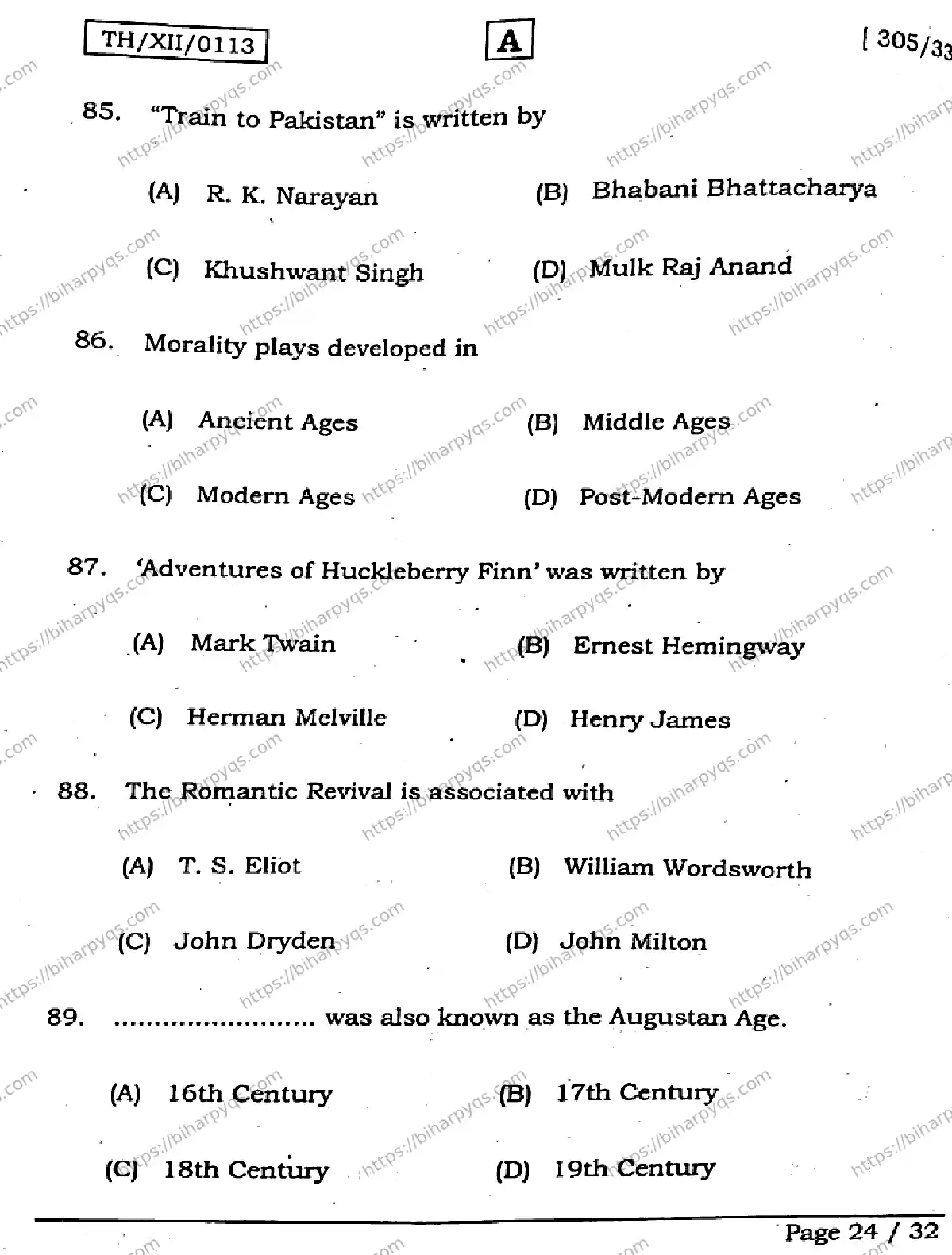 Bihar Board Class 2 2026 ENGLISH SET A Question Bank - Page 24