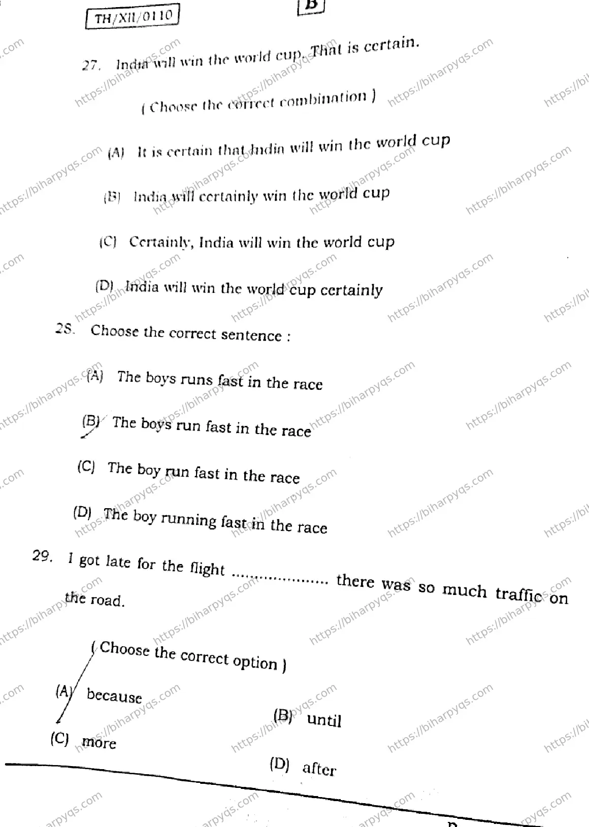 Bihar Board Class 2 2026 ENGLISH SET B Question Bank - Page 9