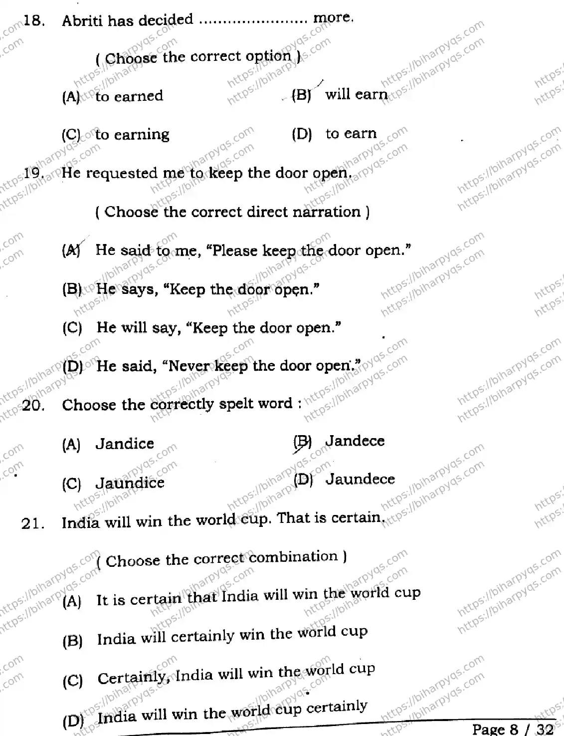 Bihar Board Class 12 2026 ENGLISH SET C-2 Question Bank - Page 8