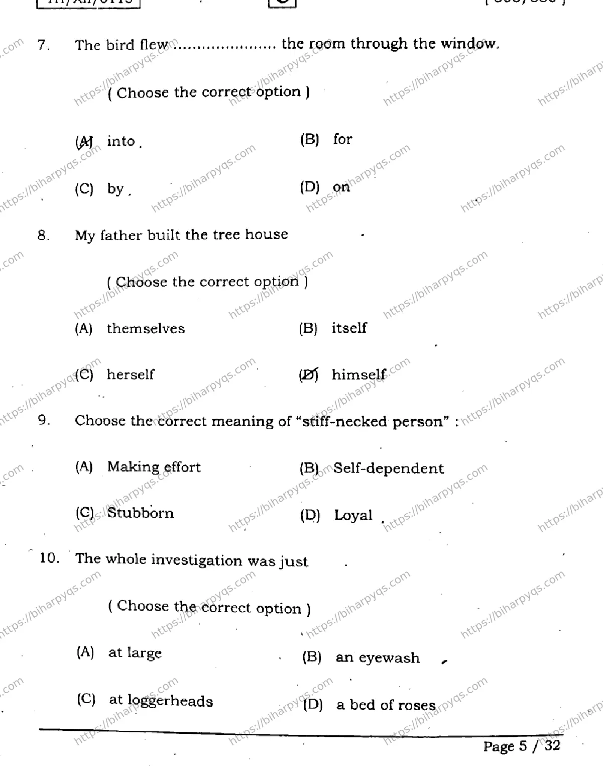 Bihar Board Class 2 2026 ENGLISH SET C Question Bank - Page 5