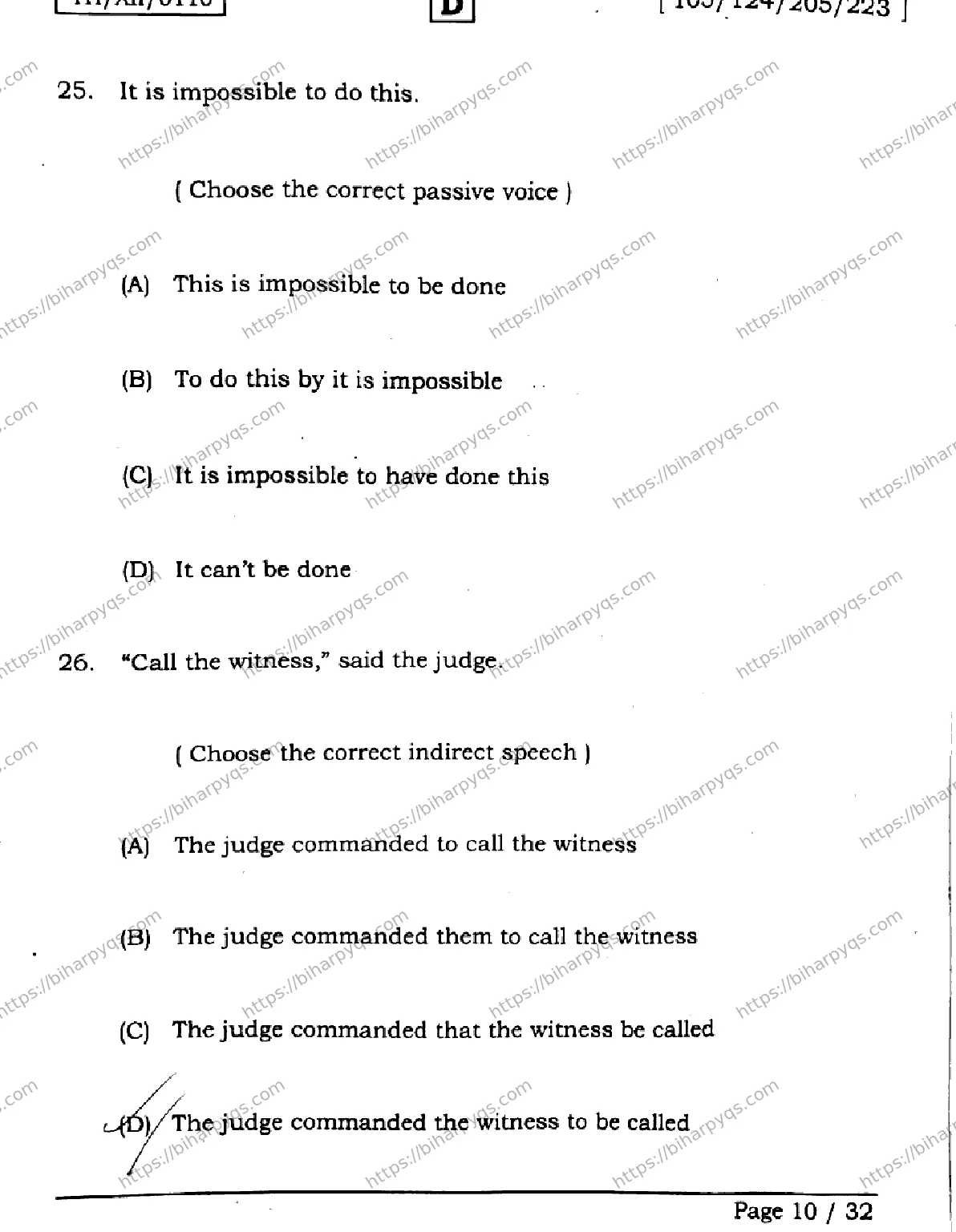 Bihar Board Class 2 2026 ENGLISH SET D Question Bank - Page 10