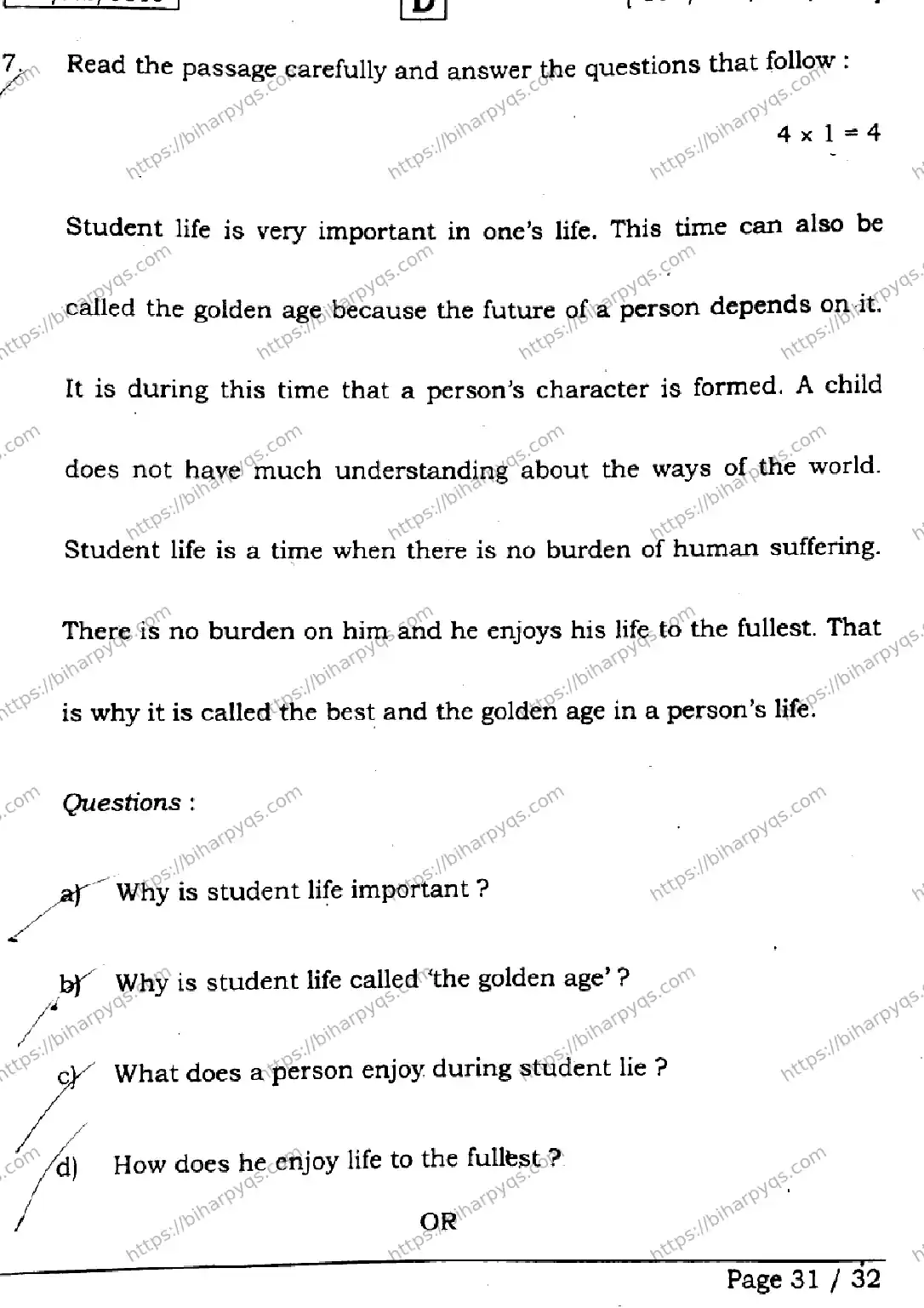 Bihar Board Class 2 2026 ENGLISH SET D Question Bank - Page 31