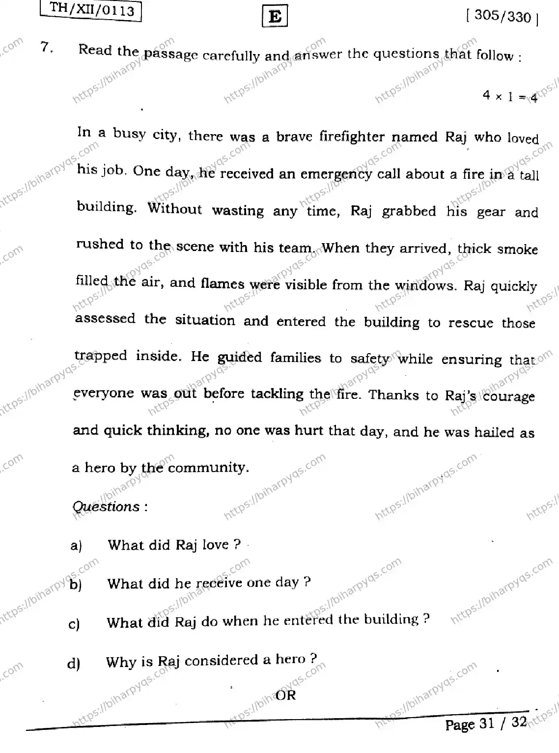 Bihar Board Class 2 2026 ENGLISH SET E Question Bank - Page 31