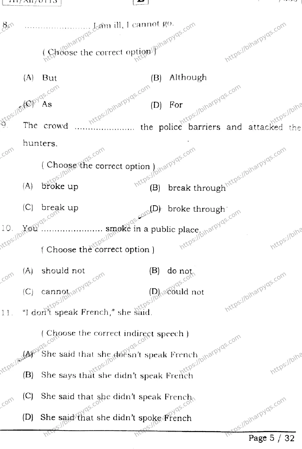 Bihar Board Class 2 2026 ENGLISH SET E Question Bank - Page 5