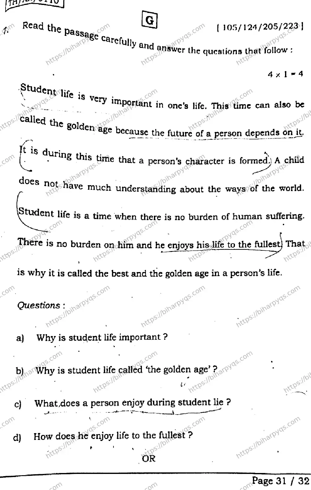 Bihar Board Class 2 2026 ENGLISH SET G Question Bank - Page 30