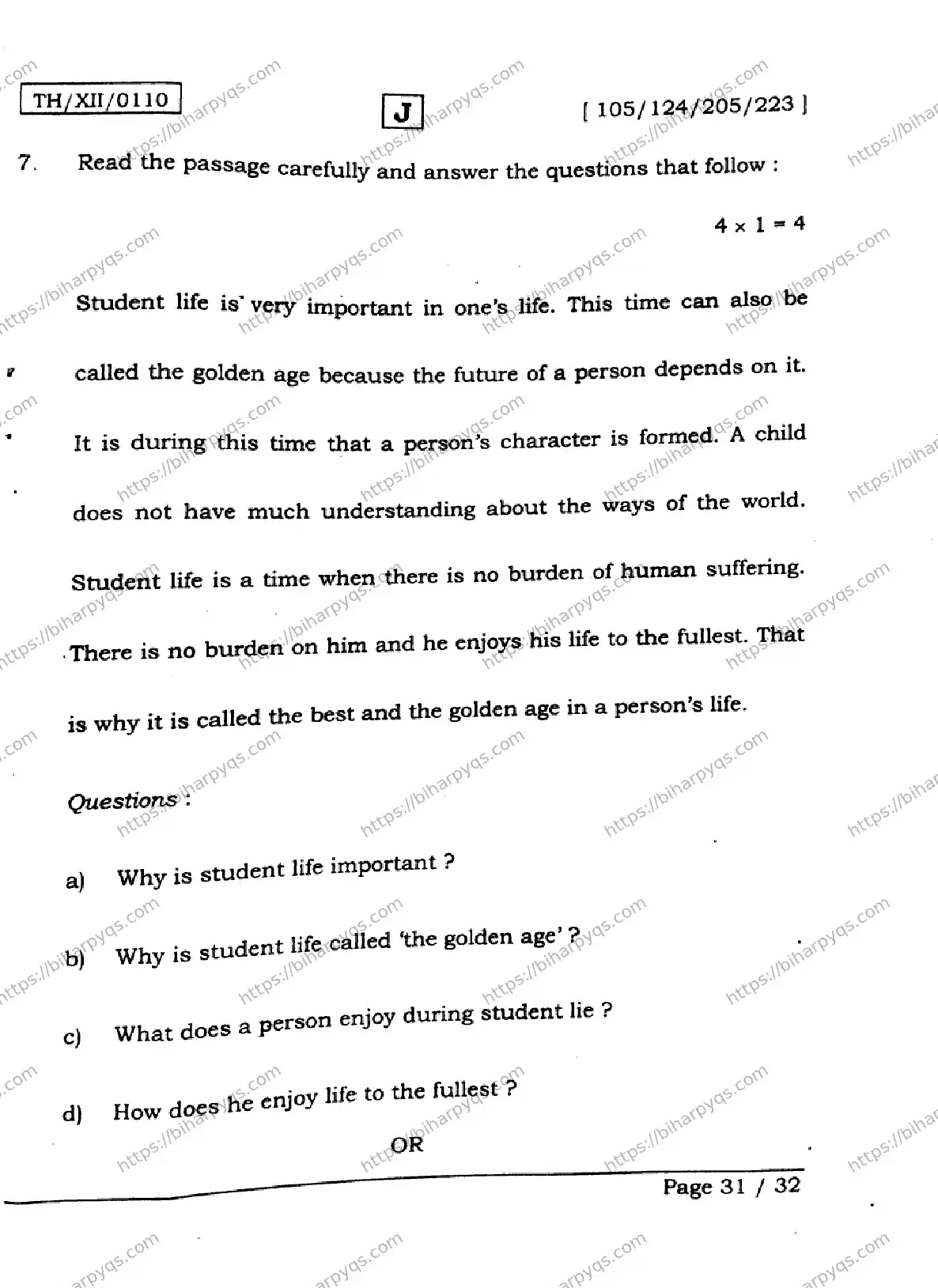 Bihar Board Class 2 2026 ENGLISH SET J Question Bank - Page 31