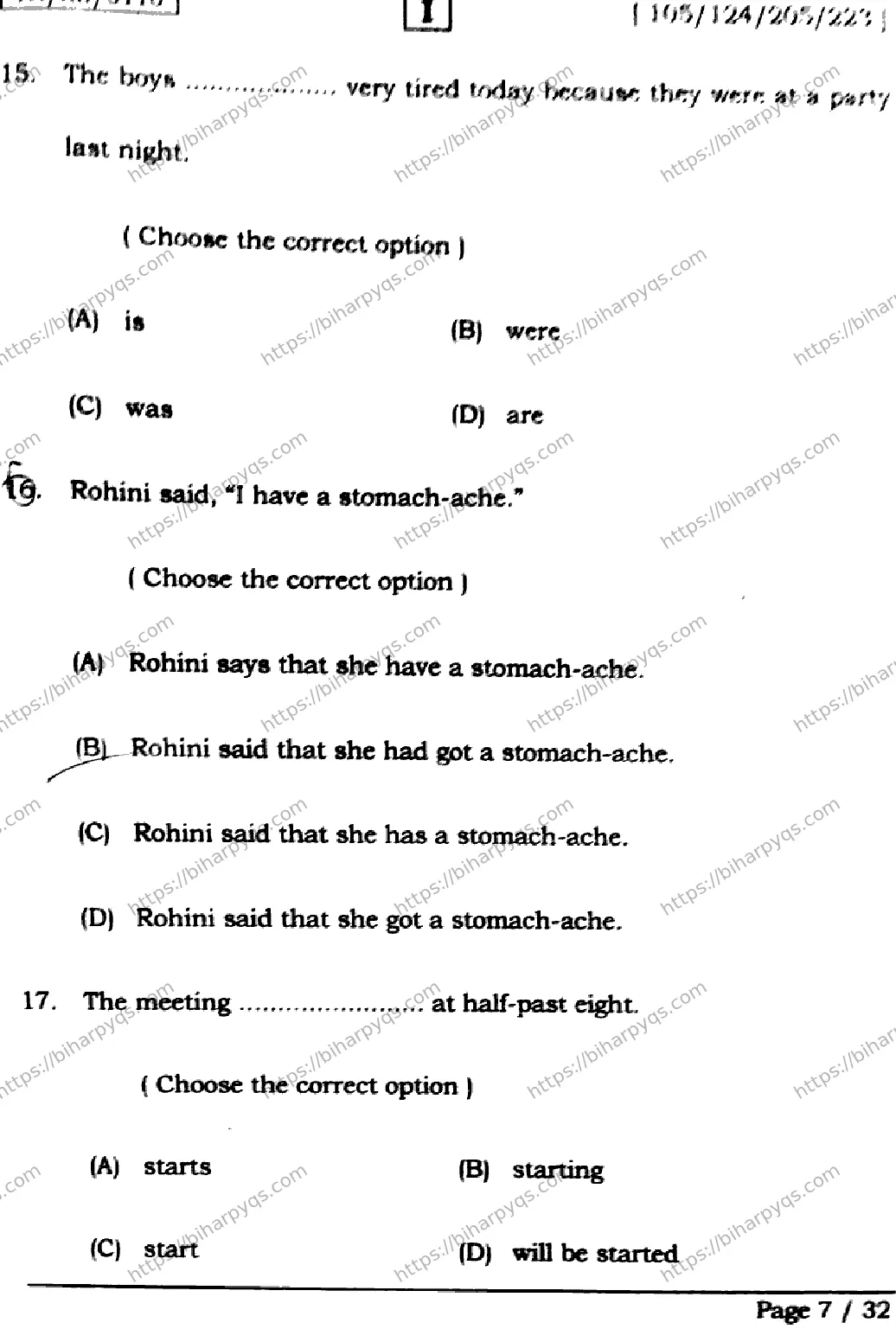 Bihar Board Class 2 2026 ENGLISH SETI Question Bank - Page 7