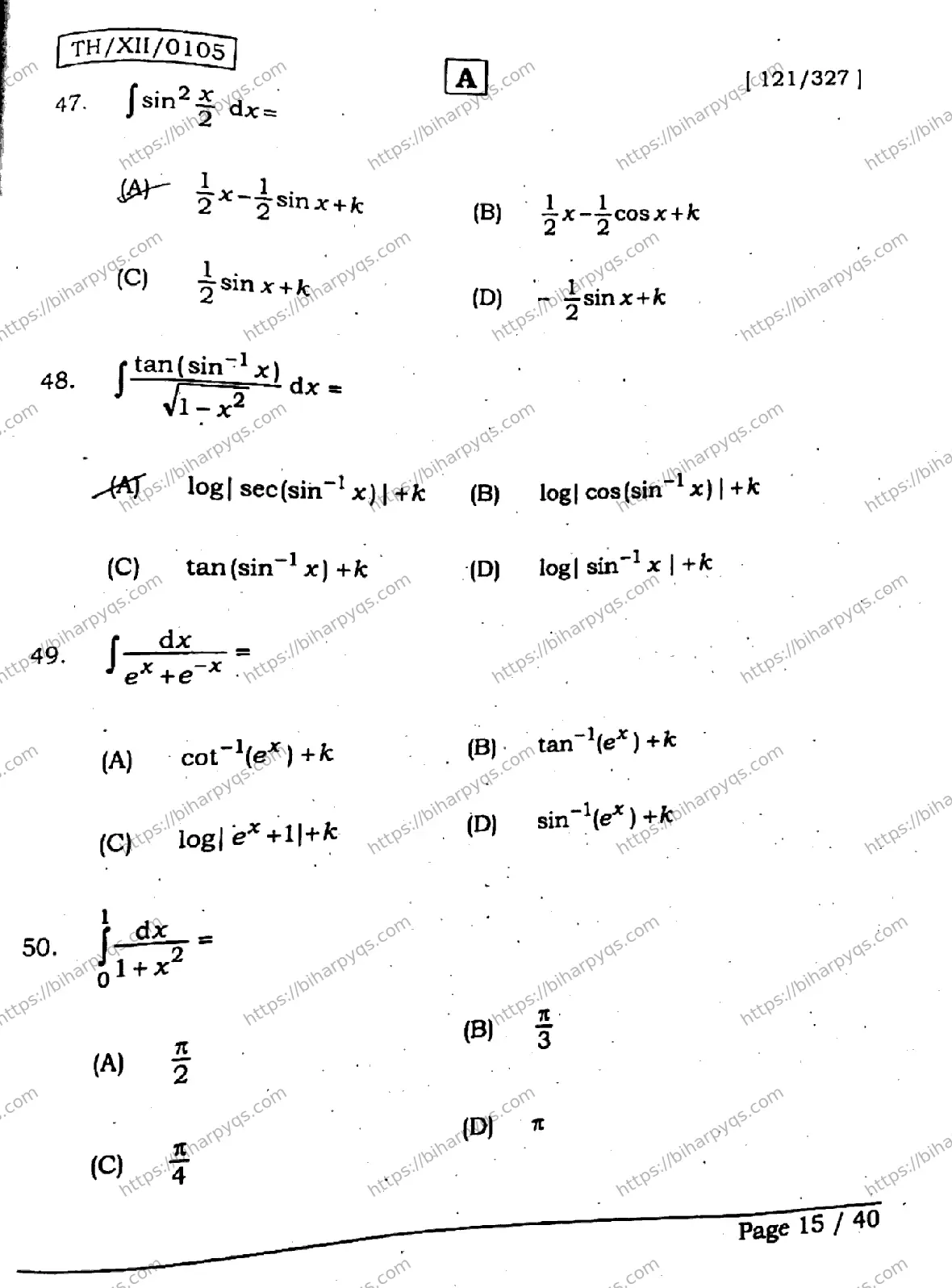 Bihar Board Class 12 2026 MATHEMATICS SET A Question Bank - Page 15