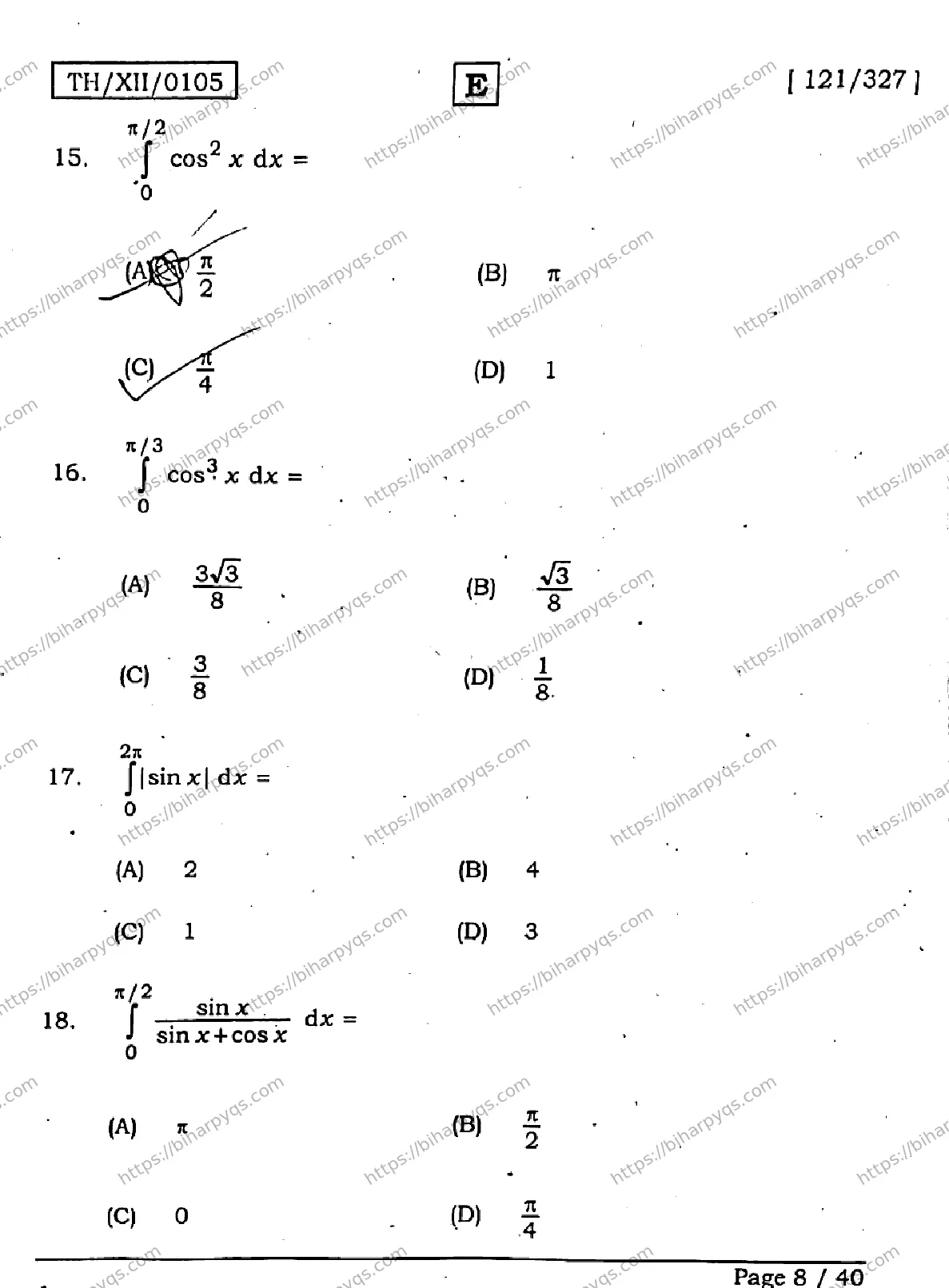 Bihar Board Class 12 2026 MATHEMATICS SET E Question Bank - Page 8
