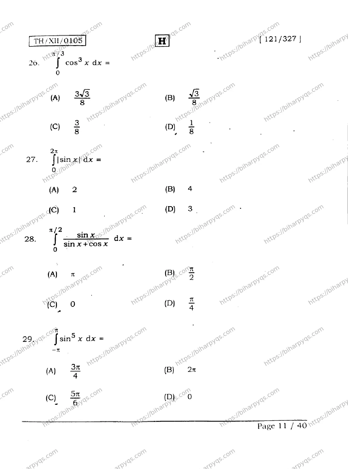 Bihar Board Class 12 2026 MATHEMATICS SET H Question Bank - Page 11